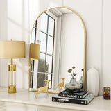 VooBang Arched Wall Mirror, 30 x 38 inch Arch Bathroom Mirror, Wall Mounted Vanity Mirror with Arch Metal Frame, Modern Bathroom Vanity Mirror for Bedroom, Living Room, Hanging or Leaning, Black - Homesidy.com