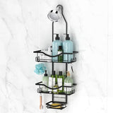 Shower Caddy Hanging Adjustable Shower Caddy, Rustproof Shower Organizer Extended Length Shower Caddy Over Shower Head with Hooks Soap Holder, Large Capacity Anti - Swing Bathroom Organizer, Black - Homesidy.com