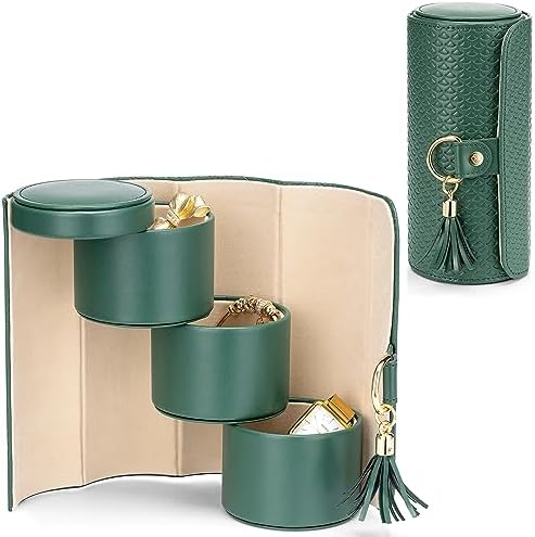 Vlando Travel Jewelry Case for Women, Travel Essential, Travel Must Haves Jewelry Travel Organizer for Girls, Christmas Gifts for Travelers Couples Mom Friends - Black - Homesidy.com