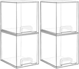 Vtopmart 12.1W Clear Stackable Storage Drawers,2 Pack Acrylic Plastic Organizers Bins for Makeup Palettes, Cosmetics, and Beauty Supplies,Ideal for Vanity, Bathroom,Cabinet,Desk Organization - Homesidy.com