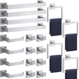 5 - Pieces Matte Black Bathroom Hardware Accessories Set, SUS304 Stainless Steel Bath Towel Bar Set, Towel Racks for Bathroom Wall Mounted. - Homesidy.com