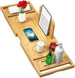 Bathtub Tray Caddy - Bath Tray - Bath Tub Tray Caddy - Bamboo Bath Table Tray for Tub - Expandable Size, Fits Most Tubs - Homesidy.com
