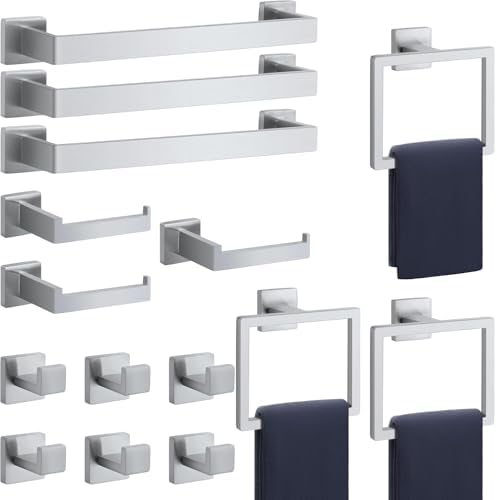 5 - Pieces Matte Black Bathroom Hardware Accessories Set, SUS304 Stainless Steel Bath Towel Bar Set, Towel Racks for Bathroom Wall Mounted. - Homesidy.com