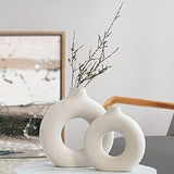 Ceramic Vases Set of 2,Modern Vases for Home Decor, White Boho Style for Living Room Kitchen Mantle Bedroom Dining Table Office Farmhouse Decorative Design - Homesidy.com