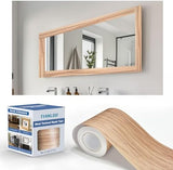 TIANLDD 27 FT Wood Grain Wallpaper Border, Removable Waterproof Mirror Border Peel and Stick,Bathroom Mirror Frame Border.(Black) - Homesidy.com