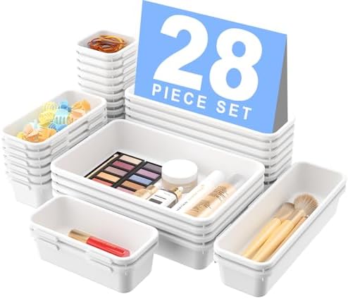 A - LuGei 【Military Grade Drawer Organizer, 【𝟱𝗦𝗶𝘇𝗲】 Makeup organizer, 【Holds 177 Items】 Bathroom Organizers and Storage, Organization and Storage, Desk Drawer Organizer for Bathroom Vanity - Homesidy.com