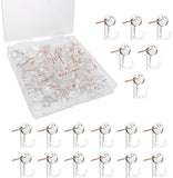 50 PCS Push Pin Hooks, Plastic Heads Cork Board Hooks Decorative Thumb Tacks Hook for Photo Wall, Bulletin Board, Home Wall, Home Office School Supplies (Black and Clear) - Homesidy.com