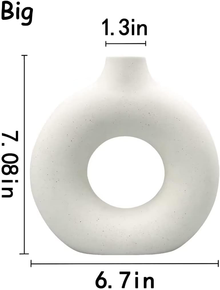 Ceramic Vases Set of 2,Modern Vases for Home Decor, White Boho Style for Living Room Kitchen Mantle Bedroom Dining Table Office Farmhouse Decorative Design - Homesidy.com