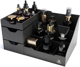 Uncluttered Designs Large Black Vanity Organizer - Countertop Mens Organizer With Drawers for Cologne, Deodorant, Beard, Shaving Lotion, Perfume &amp; Skincare - Perfect for Bathroom &amp; Bedroom Storage - Homesidy.com