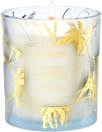 M&amp;SENSE Vanilla Scented Candles, Vegan Soy Candles, Creamy Naturally Scented, 8.1oz 42 - Hour Slow Burning Time, Toxic Free Winter Relaxing Sleep Thanksgiving Christmas Fancy Gift for Home Decor - Homesidy.com