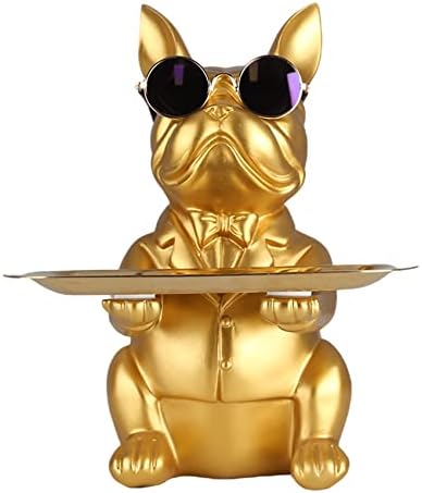 French Bulldog Gifts Statue Tray Organizer for Keys, Candy, Jewelry, Earrings, Entrance Piggy Bank - Modern Decor Resin French Bulldog Decor Entryway Table, Coffee Table, Office Desk, Home Decor - Homesidy.com