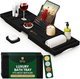 ROYAL CRAFT WOOD Bathtub Tray Caddy for Tub, Bamboo Bath Shelf, Premium Foldable Wood Bath Table, Expandable Bathtub &amp; Bathroom Accessories, New Home Gifts for Mom, Housewarming, Anniversary, Wedding - Homesidy.com