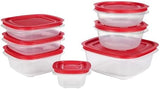 Rubbermaid 16 - Piece BPA - Free Plastic Food Storage Set, Red Vented Lids - Microwave, Dishwasher Safe: Perfect for Meal Prep, Leftovers, and Kitchen Organization - Homesidy.com