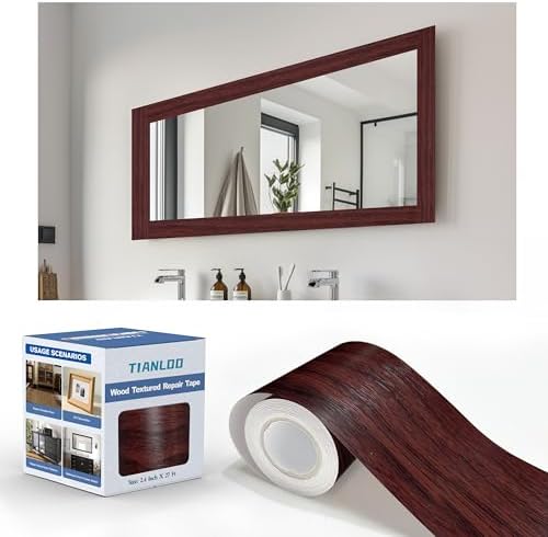 TIANLDD 27 FT Wood Grain Wallpaper Border, Removable Waterproof Mirror Border Peel and Stick,Bathroom Mirror Frame Border.(Black) - Homesidy.com