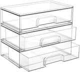Vtopmart 12.1W Clear Stackable Storage Drawers,2 Pack Acrylic Plastic Organizers Bins for Makeup Palettes, Cosmetics, and Beauty Supplies,Ideal for Vanity, Bathroom,Cabinet,Desk Organization - Homesidy.com