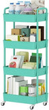Sywhitta 3 - Tier Plastic Rolling Utility Cart with Handle, Multi - Functional Storage Trolley for Office, Living Room, Kitchen, Movable Storage Organizer with Wheels, White - Homesidy.com