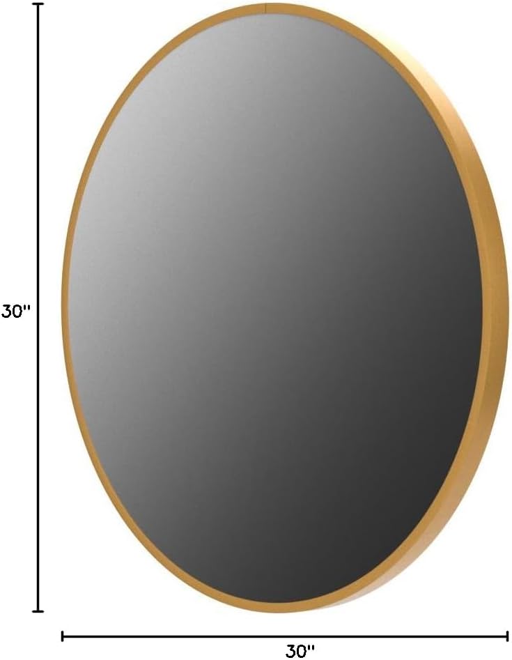 HARRITPURE Round Mirror 30 Black Wall Mounted Circle Mirrors Vanity Mirror with Brushed Aluminum Alloy Frame Modern Decoration for Bathroom, Living Room, Vanity, Bedroom, Entryway - Homesidy.com