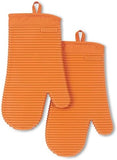 KITCHENAID Ribbed Soft Silicone Oven Mitt 2 - Pack Set, 7.5&34;x13&34;, Milkshake - Homesidy.com