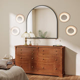 VooBang Arched Wall Mirror, 30 x 38 inch Arch Bathroom Mirror, Wall Mounted Vanity Mirror with Arch Metal Frame, Modern Bathroom Vanity Mirror for Bedroom, Living Room, Hanging or Leaning, Black - Homesidy.com