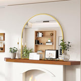 VooBang Arched Wall Mirror, 30 x 38 inch Arch Bathroom Mirror, Wall Mounted Vanity Mirror with Arch Metal Frame, Modern Bathroom Vanity Mirror for Bedroom, Living Room, Hanging or Leaning, Black - Homesidy.com