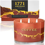1771 Aromas Vanilla Scented Candles - 100% Natural Soy Wax - Large 3 Wick Jar Candle - Up to 50 Hours Burning Time - Candles for Home - Gift - Ready Candle for Men &amp; Women - Aromatherapy Candles - Homesidy.com