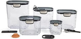 ProKeeper 9 - Piece Airtight Food Storage Container Set – Clear Plastic Flour and Sugar Canister Set with Magnetic Accessories for Kitchen Organization (Grey, 9 - Piece) - Homesidy.com