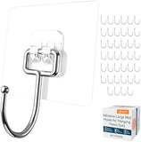 GLUIT Adhesive Wall Hooks for Hanging Heavy Duty 22 lbs Hooks for Walls No Damage, Towel Sticky Clear Hook, Waterproof, Home, Bathroom, Kitchen, Office, and Outdoor 12 Pack - Homesidy.com