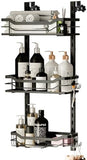 TAILI Shower Caddy Suction Cup 2 Pack with Hooks &amp; Soap holder, Heavy Duty Shower Organizer for Bathroom, No Drilling Bathroom Organizer with Large Capacity, Black Metal Storage Basket - Homesidy.com