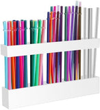 Malldii 9.5” Large Acrylic Straw Holder for Cabinet Door - Reusable Tumbler Straw Organizer Storage, Small Kitchen Accessories Container, Ultra Sticky Cupboard Door Mounted (Transparent) - Homesidy.com