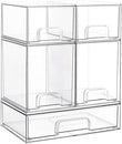 Vtopmart Stackable Storage Drawers Set of 5, Clear Plastic Organizer Bins for Baby Bottle, Beauty Supplies Storage, Ideal for Kichen Countertop, Vanity, Bathroom, Cabinet, Pantry Organization - Homesidy.com