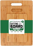Bamboo Cutting Boards for Kitchen [Set of 3] Wood Cutting Board for Chopping Meat, Vegetables, Fruits, Cheese, Knife Friendly Serving Tray with Handles - Homesidy.com