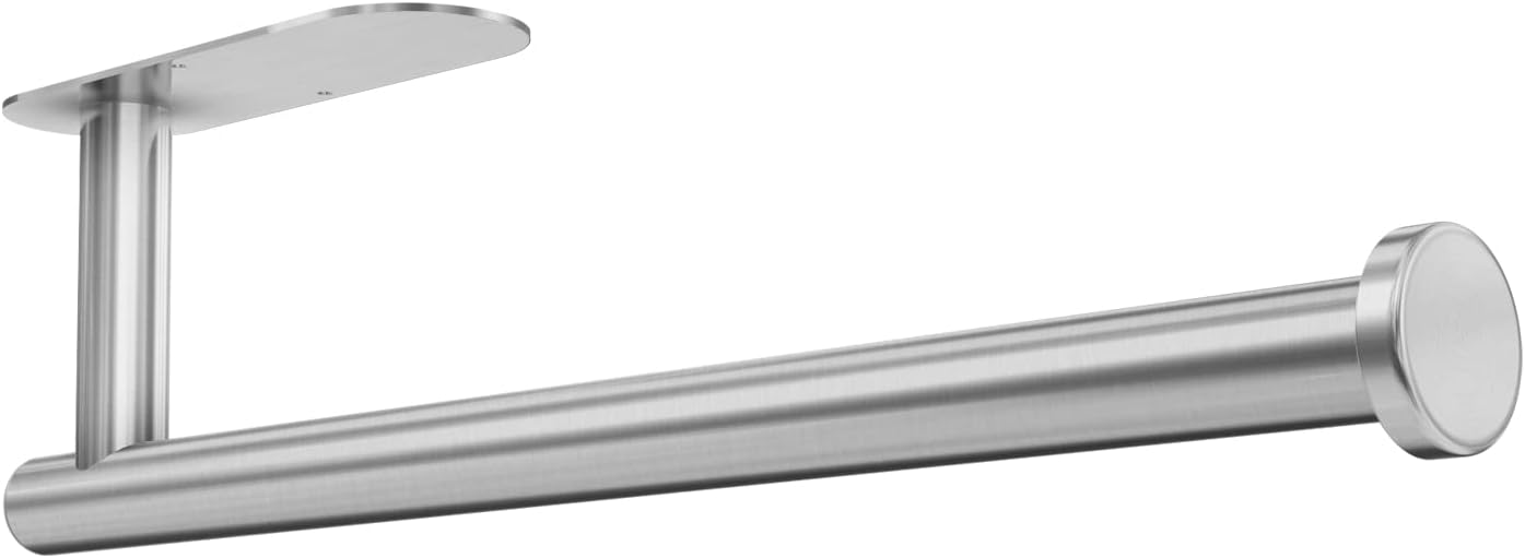 DEKAVA Paper Towel Holder Under Cabinet Wall Mount for Kitchen Towel, Self - Adhesive Bar, Rack, SUS304 Stainless Steel 13 inch (BlackA, 1) - Homesidy.com