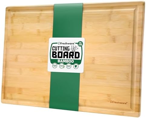 Bamboo Cutting Boards for Kitchen [Set of 3] Wood Cutting Board for Chopping Meat, Vegetables, Fruits, Cheese, Knife Friendly Serving Tray with Handles - Homesidy.com