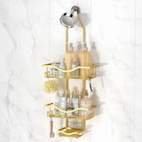 Shower Caddy Hanging Adjustable Shower Caddy, Rustproof Shower Organizer Extended Length Shower Caddy Over Shower Head with Hooks Soap Holder, Large Capacity Anti - Swing Bathroom Organizer, Black - Homesidy.com