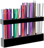Malldii 9.5” Large Acrylic Straw Holder for Cabinet Door - Reusable Tumbler Straw Organizer Storage, Small Kitchen Accessories Container, Ultra Sticky Cupboard Door Mounted (Transparent) - Homesidy.com