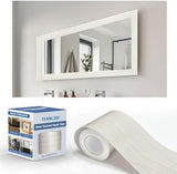 TIANLDD 27 FT Wood Grain Wallpaper Border, Removable Waterproof Mirror Border Peel and Stick,Bathroom Mirror Frame Border.(Black) - Homesidy.com