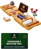 ROYAL CRAFT WOOD Bathtub Tray Caddy for Tub, Bamboo Bath Shelf, Premium Foldable Wood Bath Table, Expandable Bathtub &amp; Bathroom Accessories, New Home Gifts for Mom, Housewarming, Anniversary, Wedding - Homesidy.com