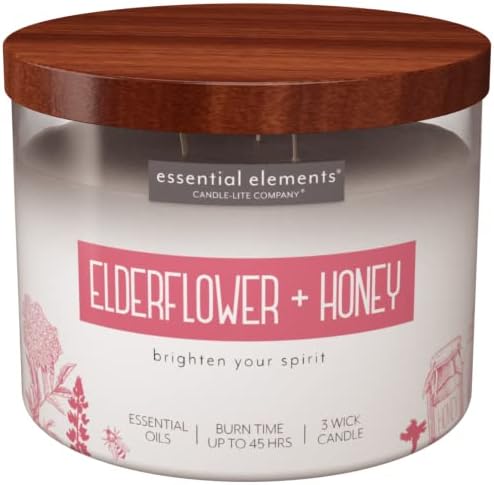 Candle - lite Essential Elements Scented Candles, Eucalyptus &amp; Mint Leaf, 14.75 oz Jar, Proudly Poured in The USA, Aromatherapy, 3 - Wick with 45 Hours Burn Time, Perfect for Creating a Relaxing Ambiance - Homesidy.com