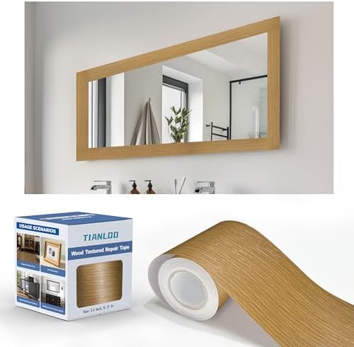 TIANLDD 27 FT Wood Grain Wallpaper Border, Removable Waterproof Mirror Border Peel and Stick,Bathroom Mirror Frame Border.(Black) - Homesidy.com