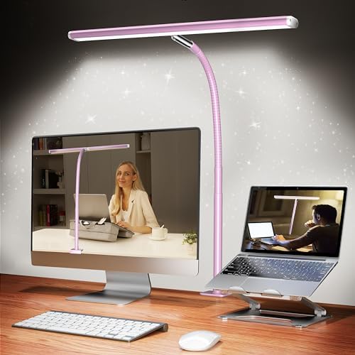 Airlonv LED Desk Lamp for Office Home, Eye - Caring Desk Light with Stepless Dimming Adjustable Flexible Gooseneck, 10W USB Adapter Desk Lamp with Clamp for Reading, Study, Workbench (Black) - Homesidy.com
