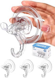 Antimbee 3 Pack Suction Cup Hooks, Clear Suction Cup Hanger, Removable Small Suction Cups for Shower, Bathroom, Glass, Door, Windows, Kitchen - Max Hanging up to 11 lbs on Smooth Surface - Homesidy.com
