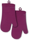KITCHENAID Ribbed Soft Silicone Oven Mitt 2 - Pack Set, 7.5&34;x13&34;, Milkshake - Homesidy.com