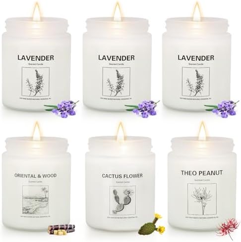 Scented Candle Set, Men Candle Set, Scented Candles for Home, Gifts for Men, 4 Pack Manly Candles Gifts for Mens Scents of Smoke Vanilla/Leather/Oak/Lavender Wood - Homesidy.com