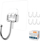 GLUIT Adhesive Wall Hooks for Hanging Heavy Duty 22 lbs Hooks for Walls No Damage, Towel Sticky Clear Hook, Waterproof, Home, Bathroom, Kitchen, Office, and Outdoor 12 Pack - Homesidy.com