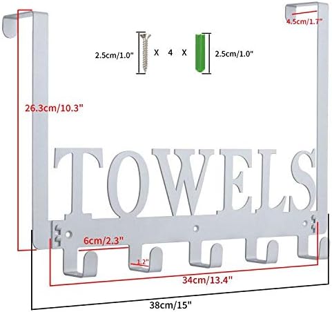 Kuhome Over The Door Hooks, Towel Holder for Bathroom, Door Mount Towel Rack Towel Hooks for Bedroom Beach Towels Bathrobe Wall Mount Hang on The Door Cabinet Cupboard Metal Sandblasted (Black) - Homesidy.com