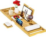 Premium Bamboo Bathtub Tray Caddy - Bath Tub Tray Table for Bathtub - Bath Caddy Tray for Bathtub, Expandable Size, Fits Most Bath Tubs - Homesidy.com