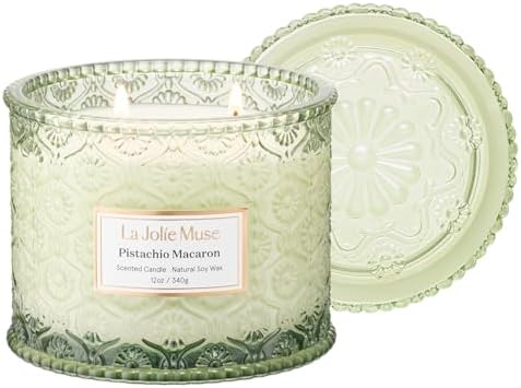 LA JOLIE MUSE Sahara Amber Candle – Bergamot, Clove &amp; Amber | 12 oz Large 2 - Wick Soy Wax Candle | 60 Hours Clean Burn | Gift - Ready for Hosts &amp; Gatherings | Elegant Home Décor - Homesidy.com