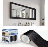TIANLDD 27 FT Wood Grain Wallpaper Border, Removable Waterproof Mirror Border Peel and Stick,Bathroom Mirror Frame Border.(Black) - Homesidy.com