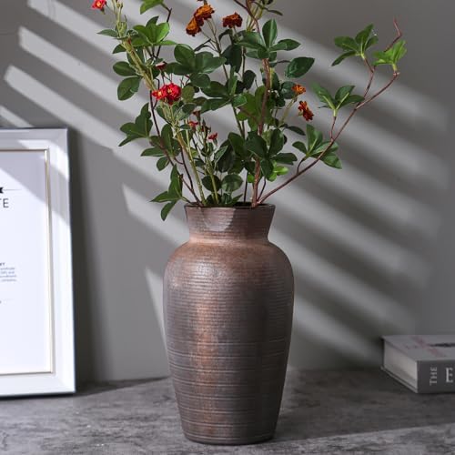 Rustic Vases for Home Decor. Ceramic Vase for Dining Table Decor. Terracotta Decorative Vase 6.1IN. ZSHLXM - Homesidy.com