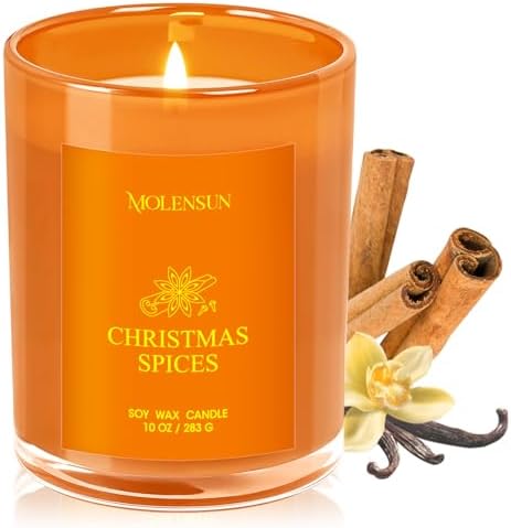 Balsam Cedar Candle, 10oz Soy Scented Candle for Home, Christmas Birthday &amp; Holiday Gifts for Women &amp; Men, Long Lasting 50 Hour Clean Non - Toxic Burn, Elegant Winter &amp; Christmas Festive Home Decor - Homesidy.com